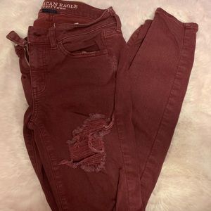 💜2 for $20💜 maroon ripped skinny jeans